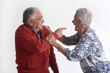 laughs in a discussion in old age