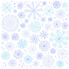 Snowflake seamless pattern.