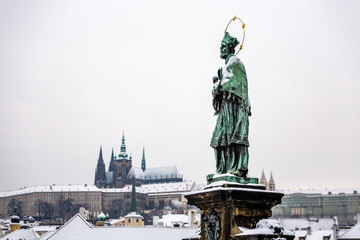 Fototapeta na wymiar Prague winter morning
