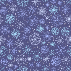 Snowflake seamless pattern.