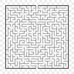 Abstract square maze. Game for kids. Puzzle for children.Labyrinth conundrum. Flat vector illustration isolated on transparent background.