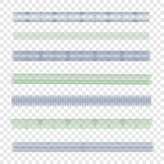 Guilloche. Edge, border, frame. Set. Design element. Can be used for diploma, certificate, banknotes. On a transparent background.