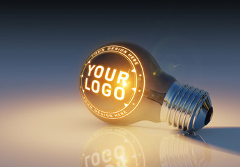 Lightbulb with Logo Mockup