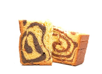  Romanian traditional sponge cake on a white background