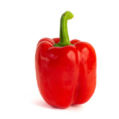 One sweet bell pepper isolated on white background cutout