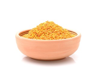 Bee pollen on white background