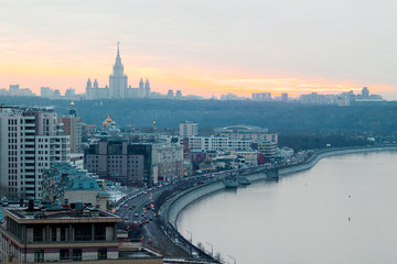 Fototapeta na wymiar View of the beautiful city of Moscow Photos taken in autumn 2015, architecture, sky, buildings 