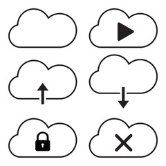 Obraz premium Cloud icon set