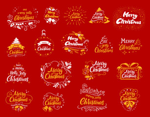 Christmas lettering designs set