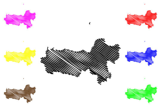 Central Java (Subdivisions of Indonesia, Provinces of Indonesia) map vector illustration, scribble sketch Jawa Tengah map
