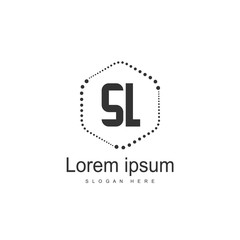 Fototapeta premium Initial letter SL logo template design. minimal letter logo