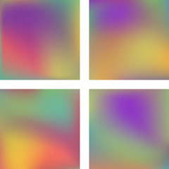 Naklejka premium Set with colorful abstract blurred backgrounds. Vector illustration. Modern geometrical backdrop. Abstract template.