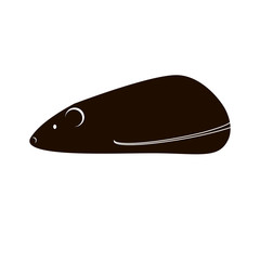 mouse icon.realistic black silhouette.
