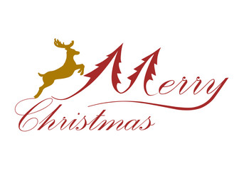 Naklejka na ściany i meble merry christmas card with deer