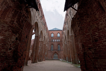 Tartu cathedral in winter. Estonia