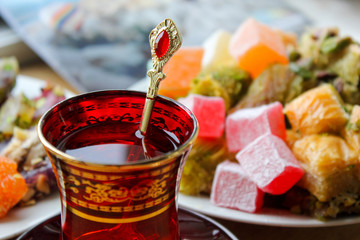 Turkish tea and sweets