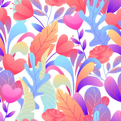 Seamless pattern with romantic flowers.