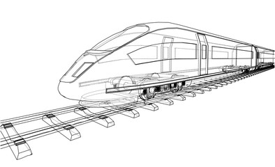 Modern speed train concept © cherezoff
