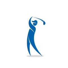 Abstract golf player icon