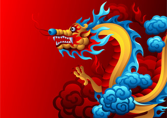 Background with Chinese dragon.