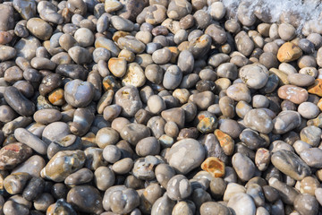 Small stones on beach
