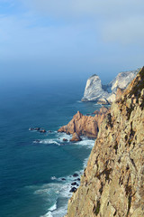 Fototapeta na wymiar The Atlantic coast, view from cape Roca, Portugal