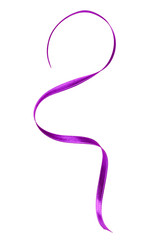 Shiny satin ribbon in lavender color isolated on white background close up .Ribbon image for decoration design.