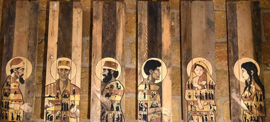 Fototapeta premium Kunstvolle Holzmalereien in der Eglise Saint Elias