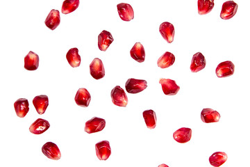 Pomegranate collection Isolated on a white background. Clipping Path