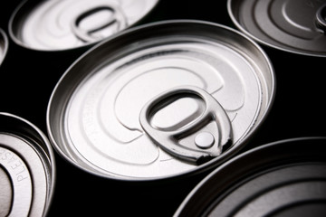 Cans close up