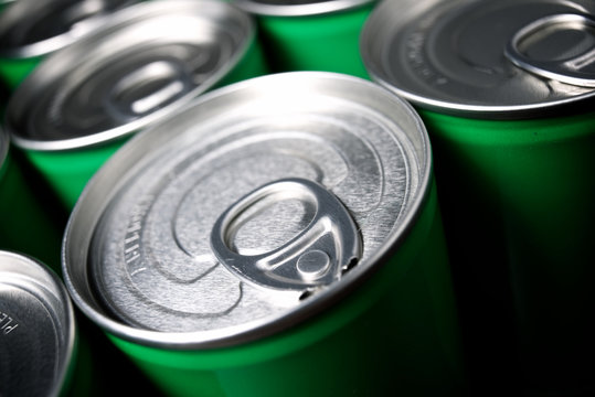 Cans close up