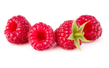 ripe raspberry. Raspberries isolated on white background close up