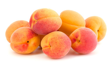 A bunch of apricot fruit isolated on white background cutout