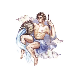 Gardinen Zodiac sign - Aquarius. Watercolor Illustration © nataliahubbert