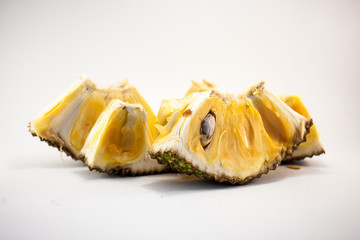 Ripe Jackfruit isolated on white