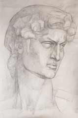 head classic figure sketch David sculpture