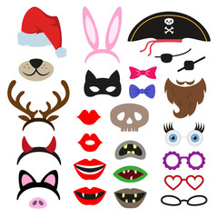 Set of different piece photo booth props.