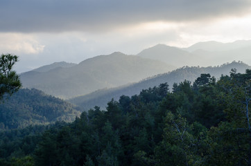 Troodos Mountains with dramatic Lighting, Cyprus