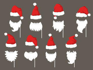 Set of piece photo booth props for Santa Claus. © Evgeniya M