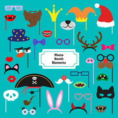 Naklejka premium Set of different piece photo booth props.