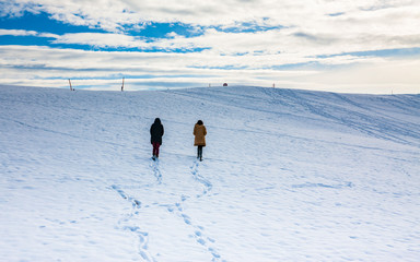 Walking in the snow