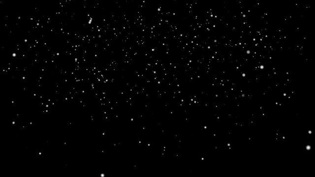 Winter Snow Snowfall. Falling Realistic Snowflakes On A Black Background. Snow Snowfall Snowflake Particles Seamlessly Loop Black Alpha Green Screen Animation