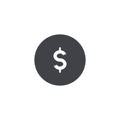 Vector dollar coin icon. Money sign. Currency symbol. Finance illustration. Earnings symbol. Cash sign