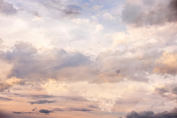 sunset sky with dark clouds close up - texture