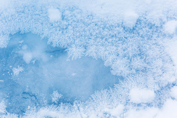 frost patterns on ice. Beauty in nature