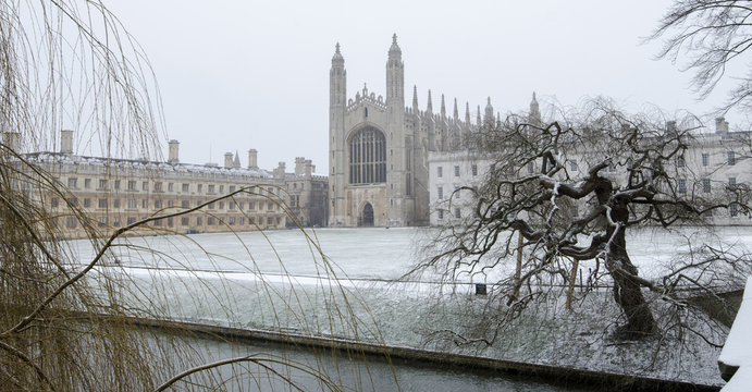 Snowy King's College, Cambridge