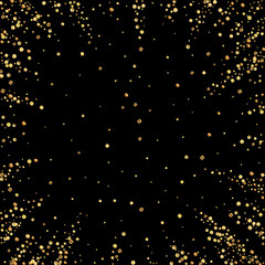 Gold confetti luxury sparkling confetti. Scattered