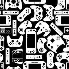 Video game controller background Gadgets seamless pattern © Darcraft