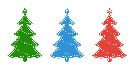 Kolorowe drzewka świąteczne, Boże Narodzenie, Wigilia