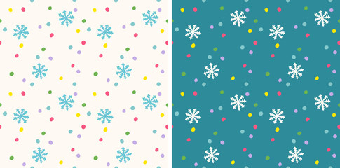 Retro funny pattern for holidays with snow